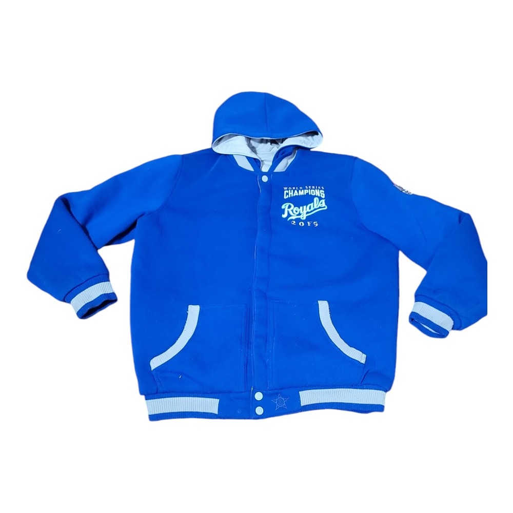JH Design MLB Kansas City Royals Two Time World Series Jacket Reversible 2XL